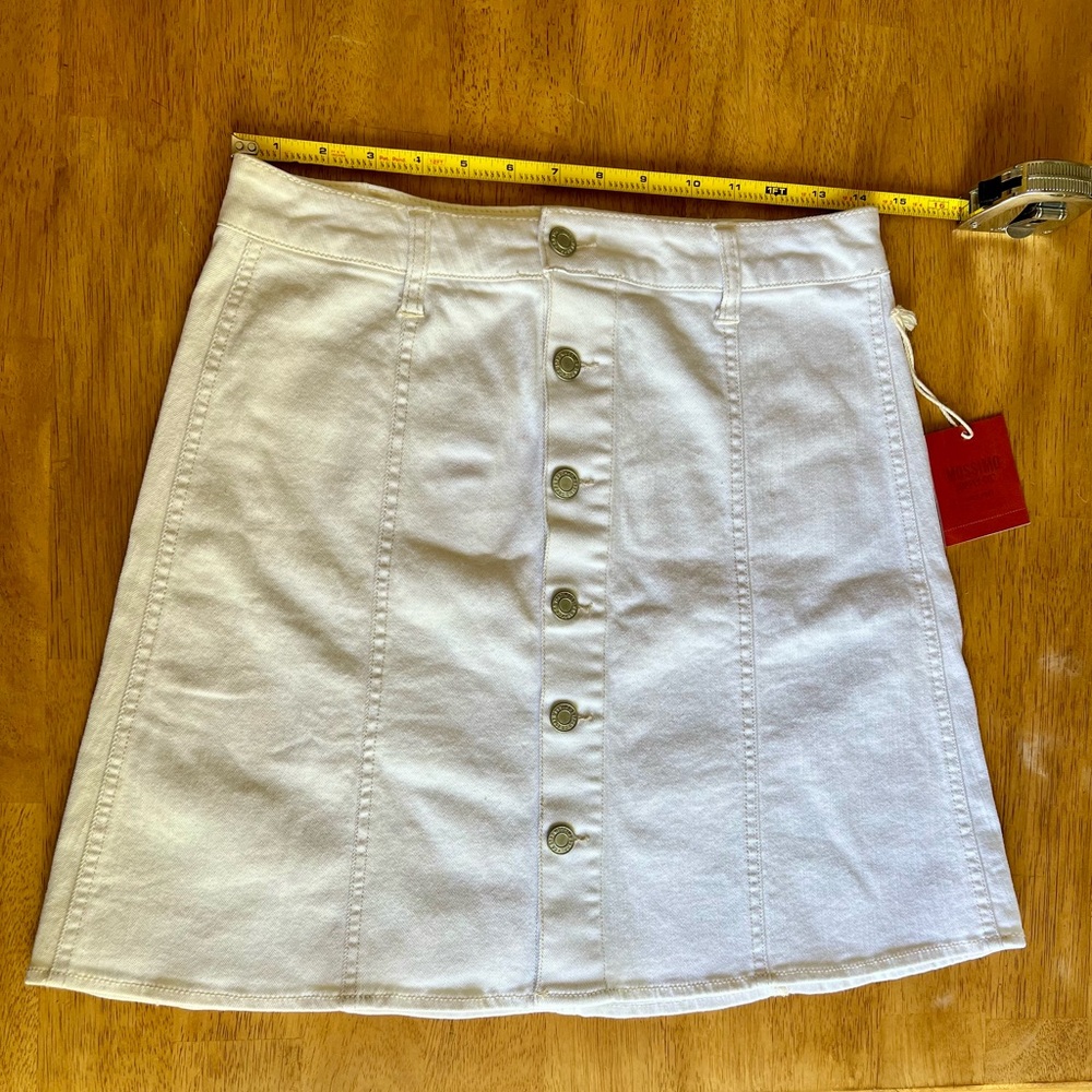 Mossimo Supply Co. Ivory Button-Front Mini Skirt
